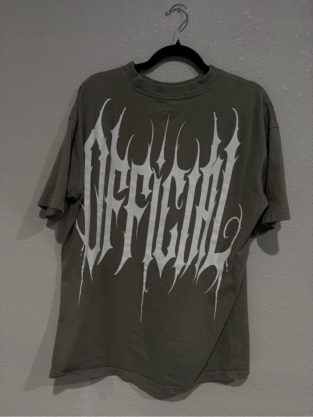 Men's Olive Graphic Short Sleeve Tee with White Front Print